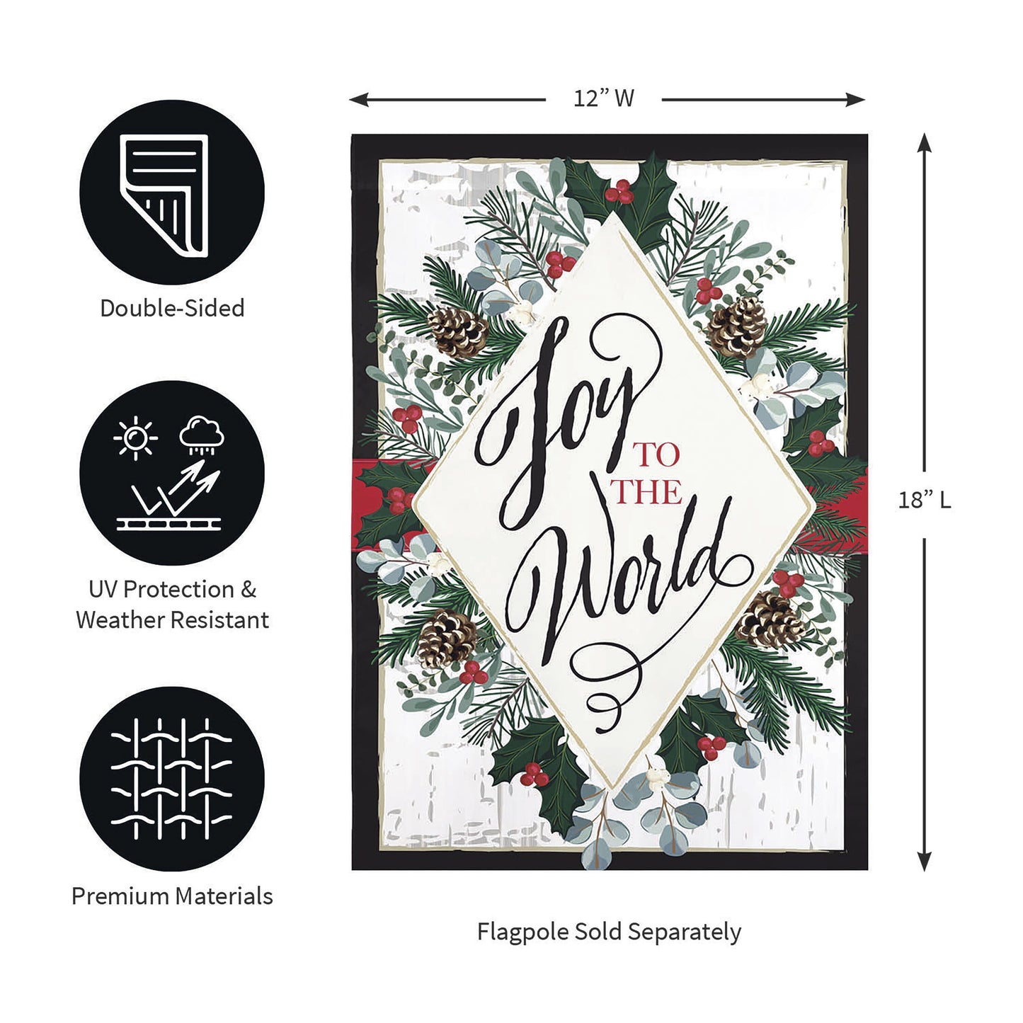 Joy to the World Applique Garden Flag