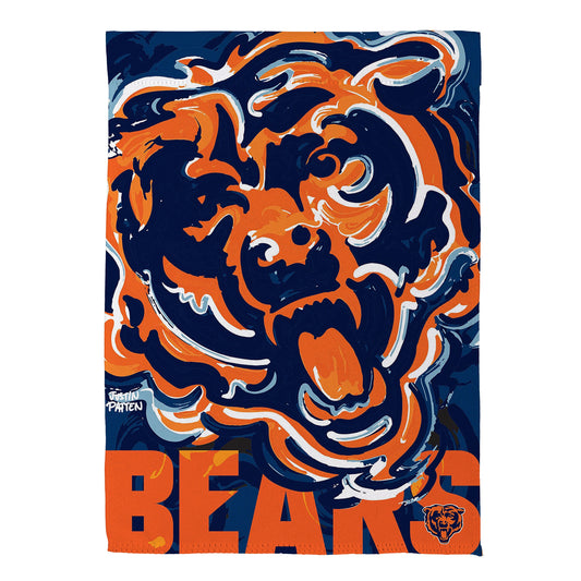 Chicago Bears Justin Patten Logo Suede Garden Flag