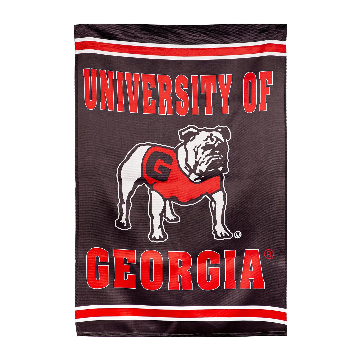 University of Georgia Alternate Bulldog Logo Embossed Suede House Flag