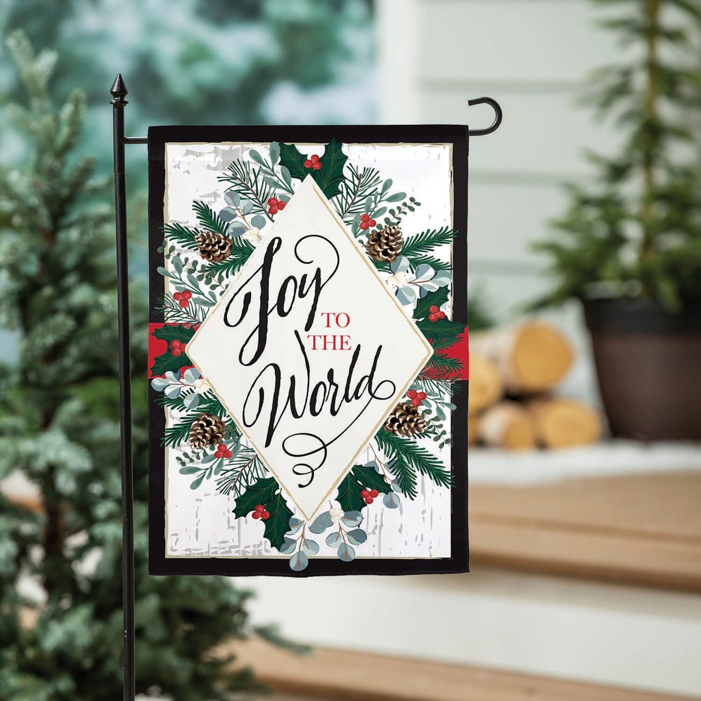 Joy to the World Applique Garden Flag