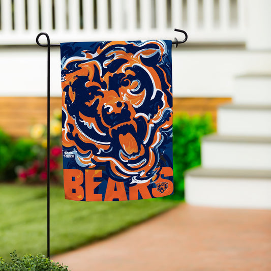 Chicago Bears Justin Patten Logo Suede Garden Flag