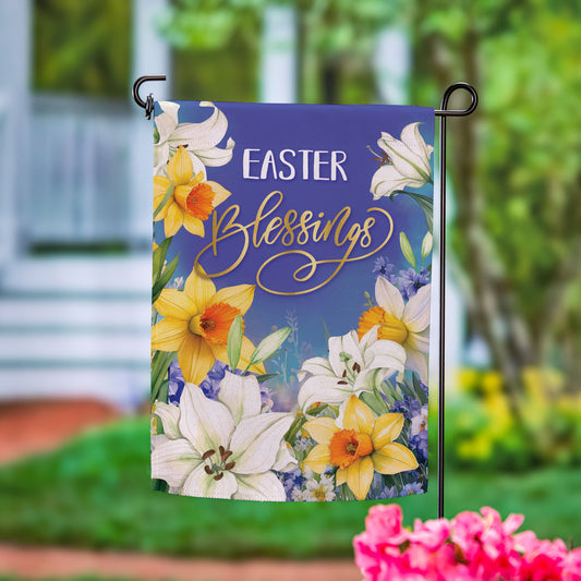Blessings For Easter Suede Garden Flag