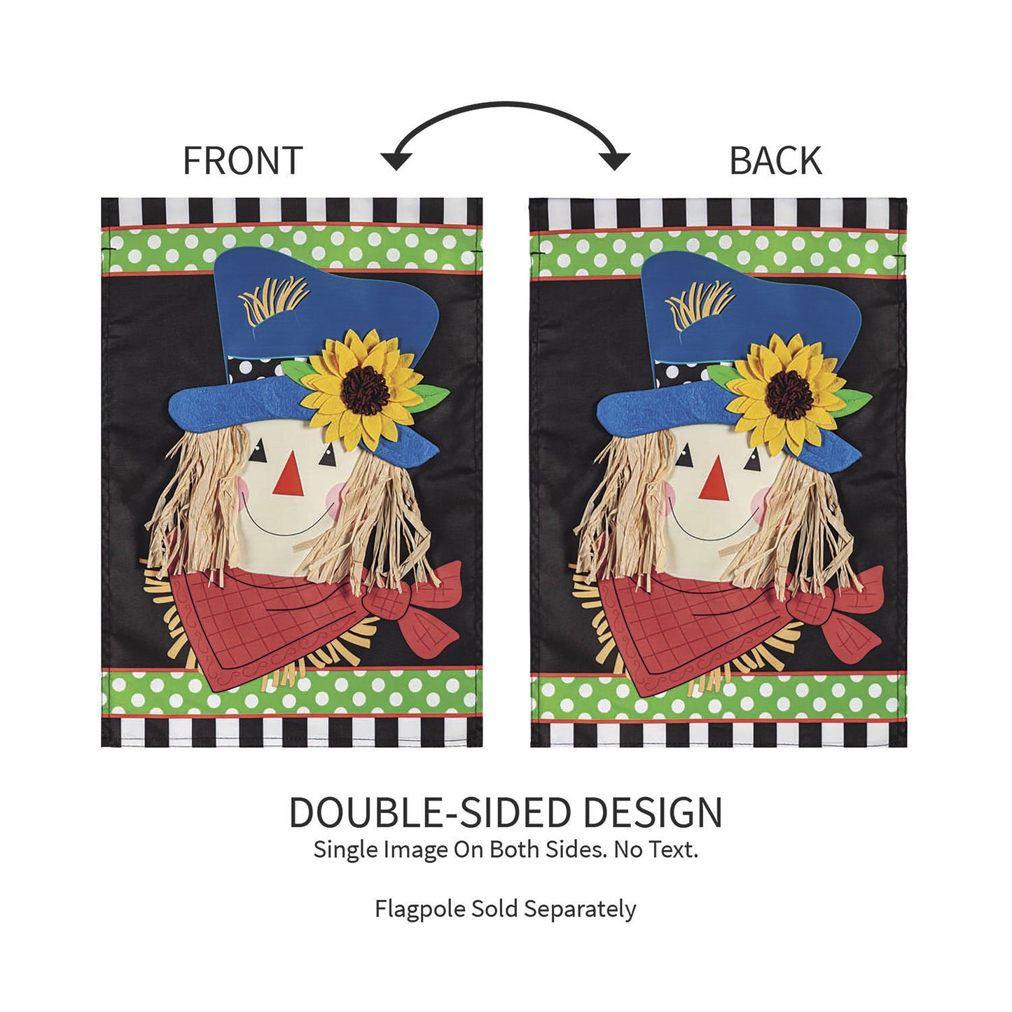 Scarecrow Friend Applique Garden Flag