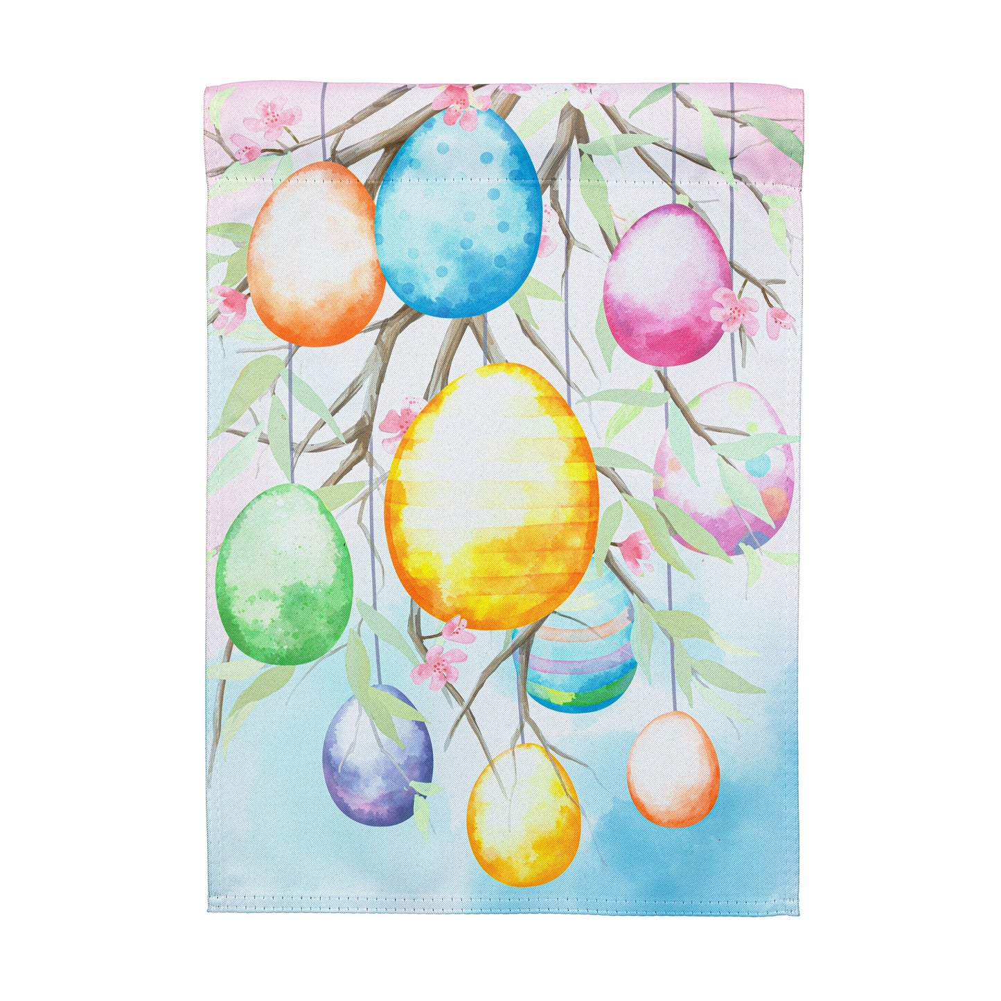 Hop Into Spring Egg Tree Suede Garden Flag