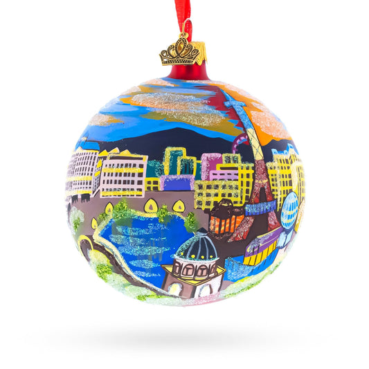 Las Vegas Skyline, Nevada Glass Ball Christmas Ornament 4 Inches