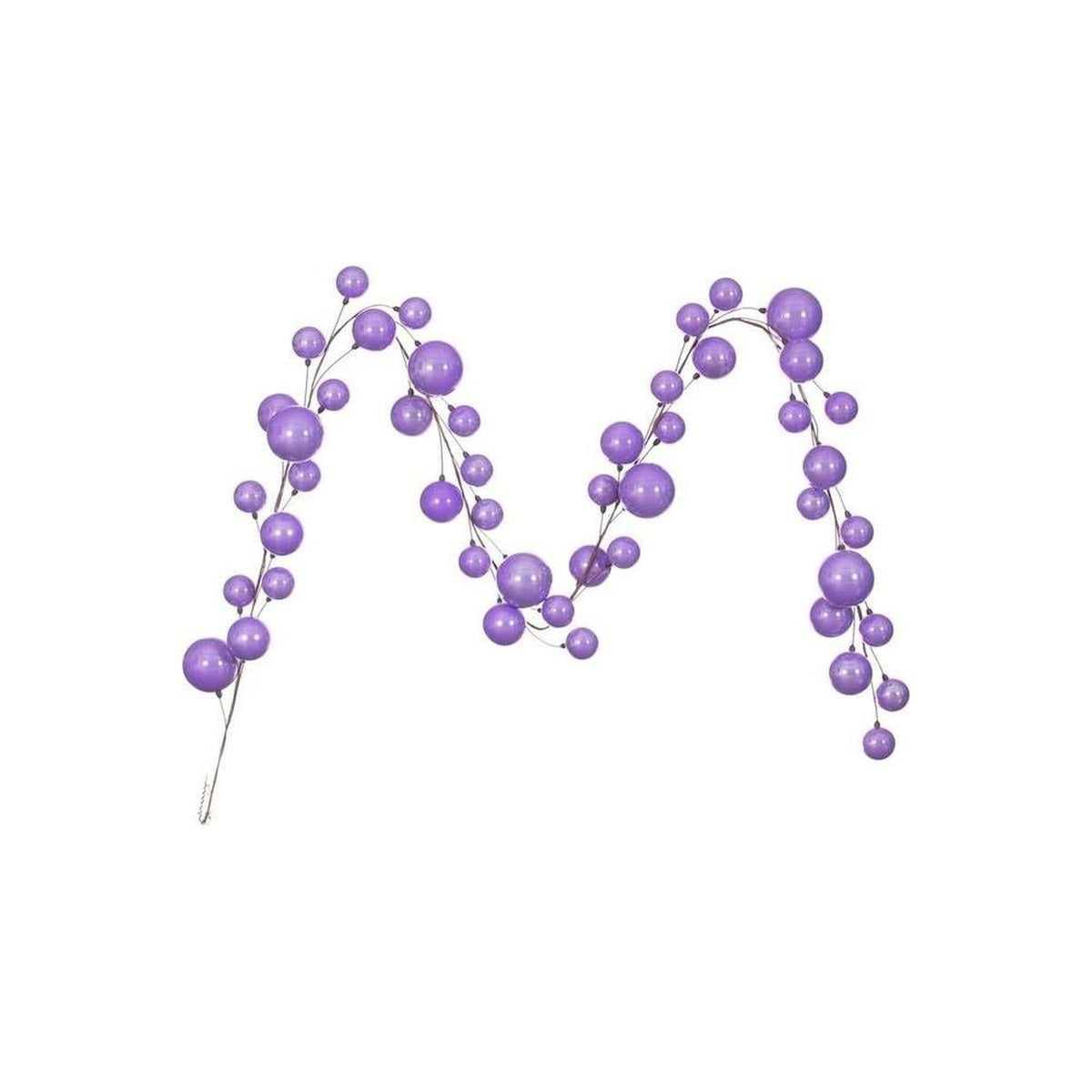 Lavender Pearl Assorted Finish Branch Ball Ornament Garland