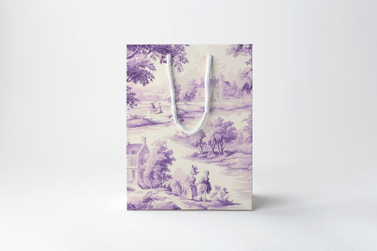 Lavender Toile Gift Bag | Luxury Gift Bag by JOSIL Paperie