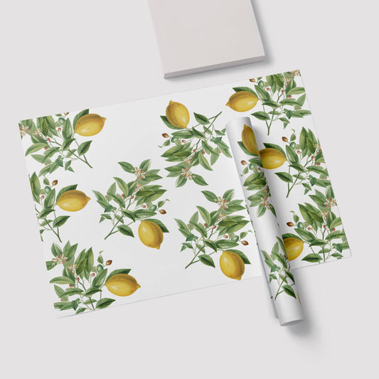 a paper with lemons on it