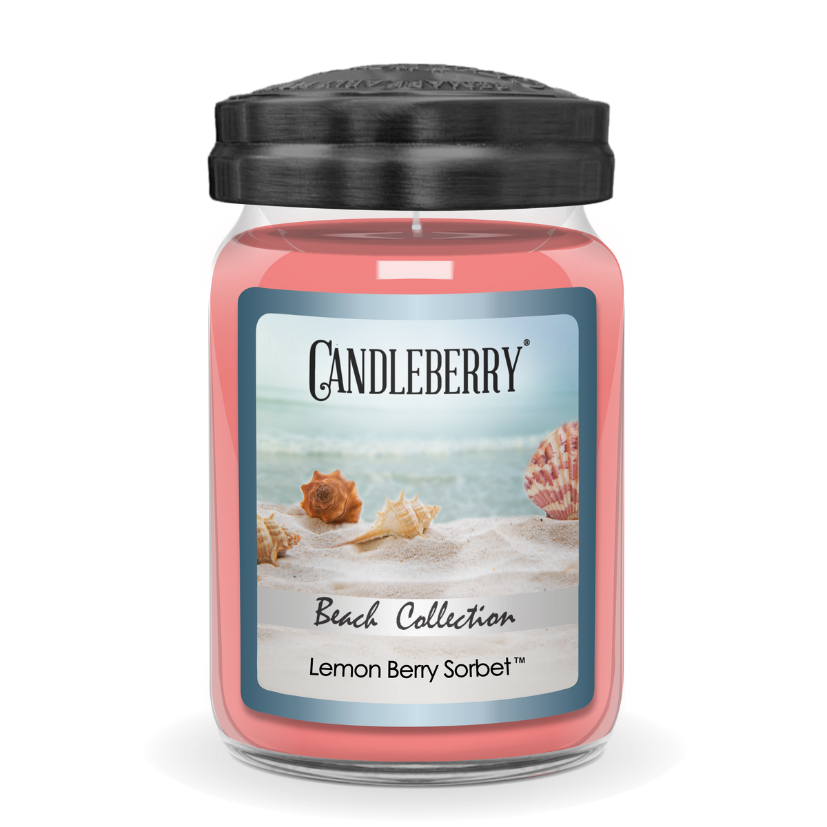 a pink candle in a jar