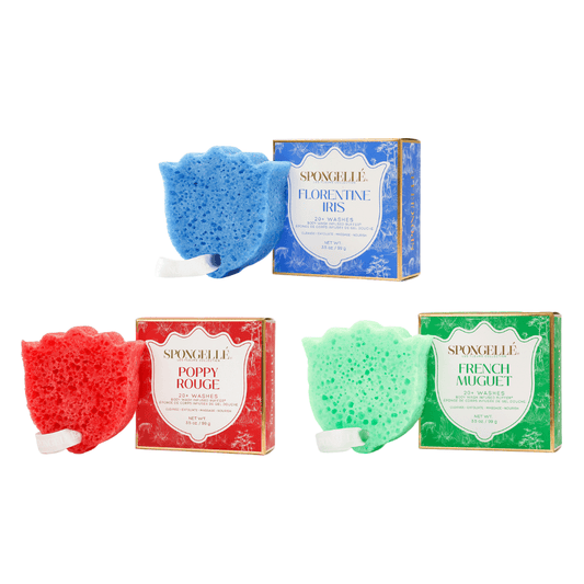 a group of sponges in different colors