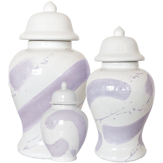 Light Lavender Brushstroke Ginger Jar