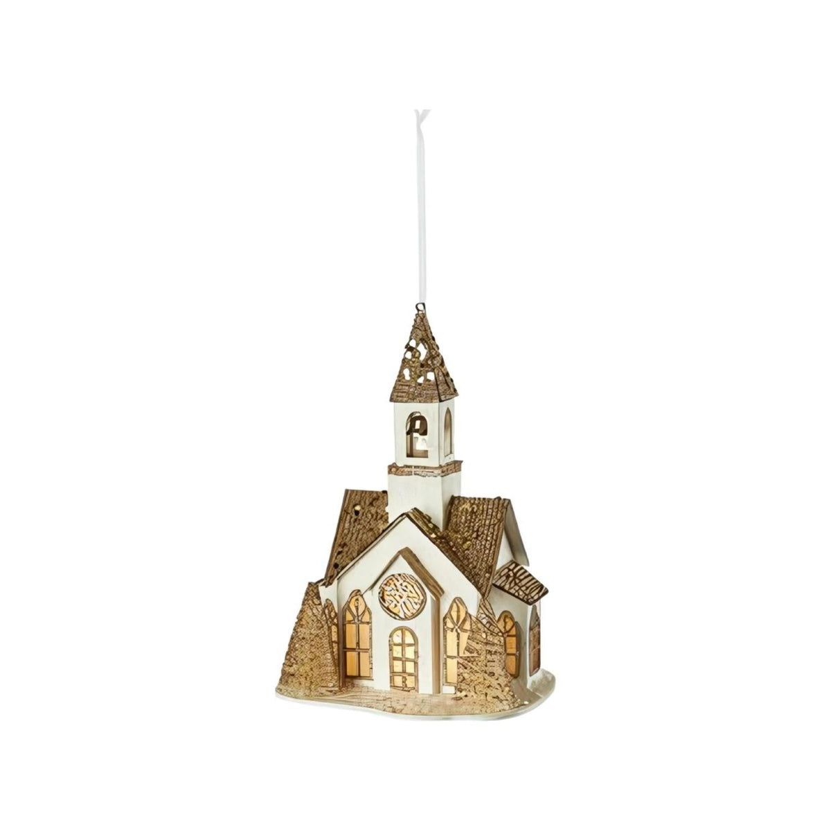 Lighted Glittered Village Ornaments