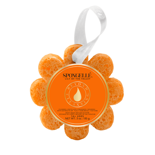 a orange sponge shaped like a flower