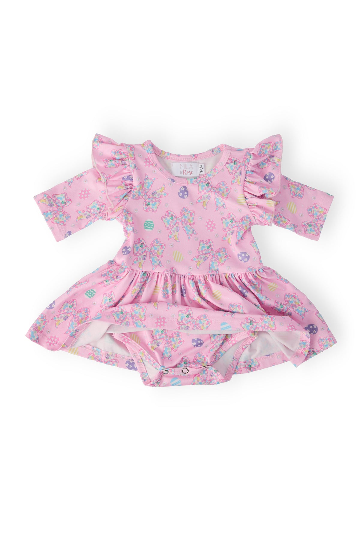 a pink dress with ruffles