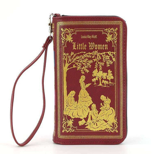 a red wallet with gold designs