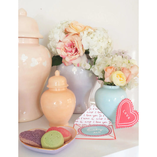"Love is in the Air" Ginger Jars in Blush