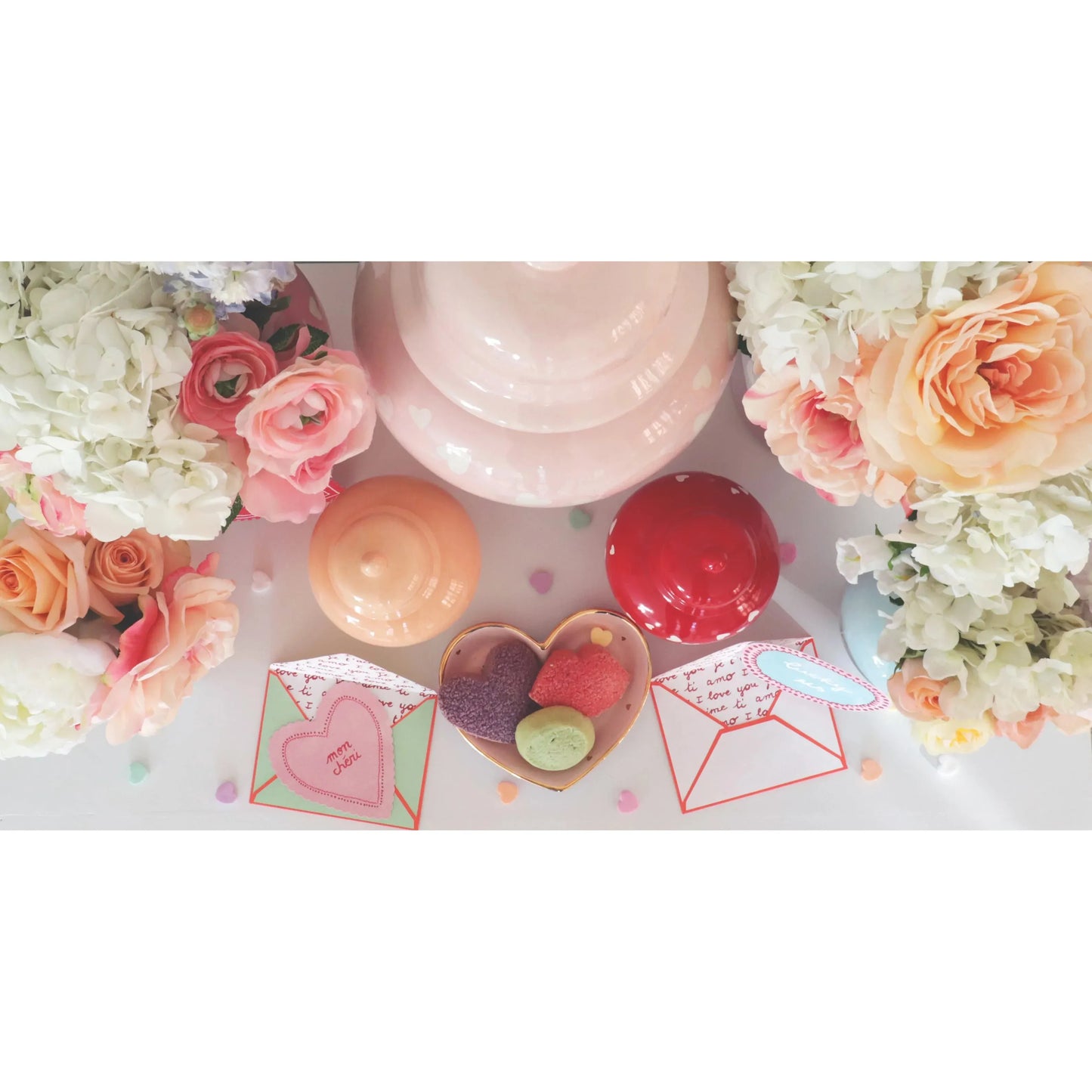 "Love is in the Air" Ginger Jars in Cherry Blossom Pink