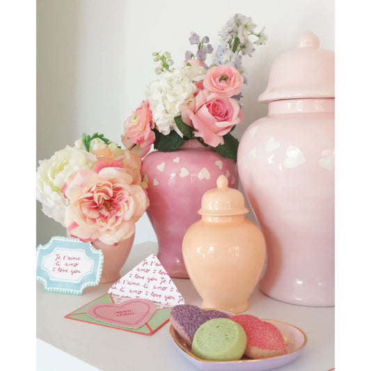 "Love is in the Air" Ginger Jars in Cherry Blossom Pink