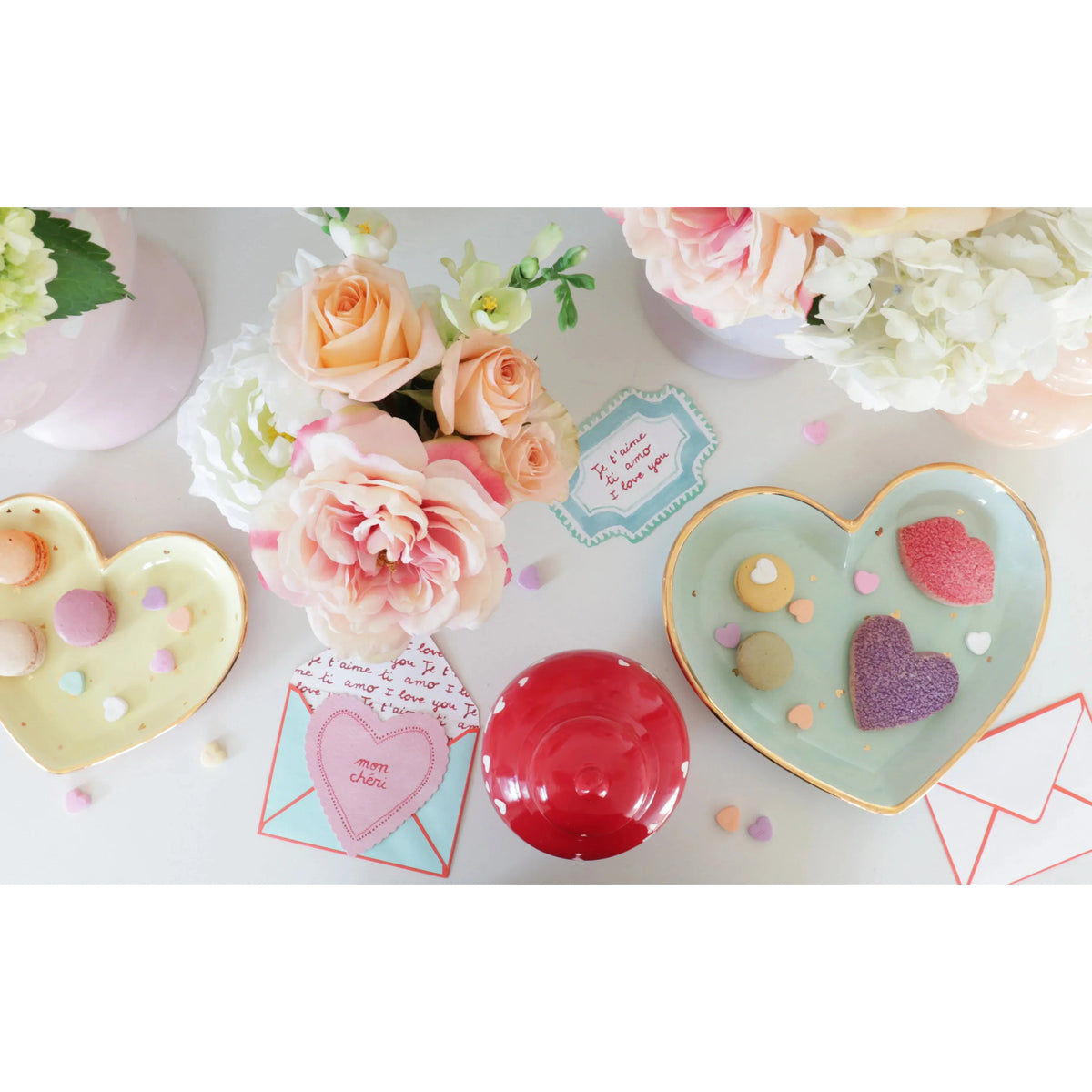 "Love is in the Air" Ginger Jars in Red
