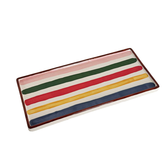 Low Profile Tray with Multicolor Stripes