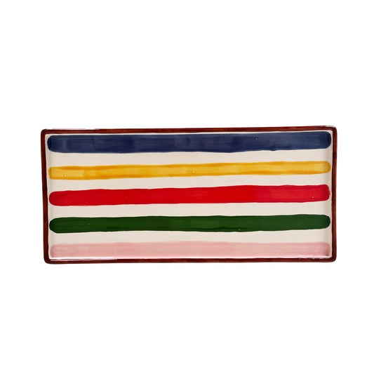 Low Profile Tray with Multicolor Stripes