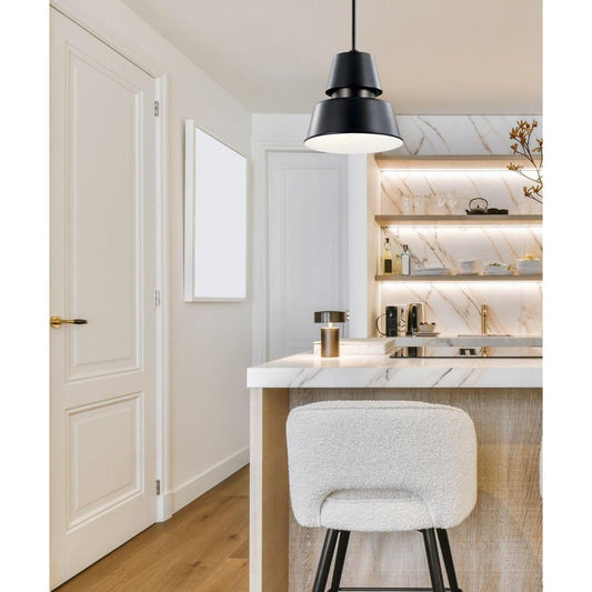 Lozano 9"W 1-Light Black Finish Metal Cone Shade Indoor/Outdoor Pendant Light by Kichler