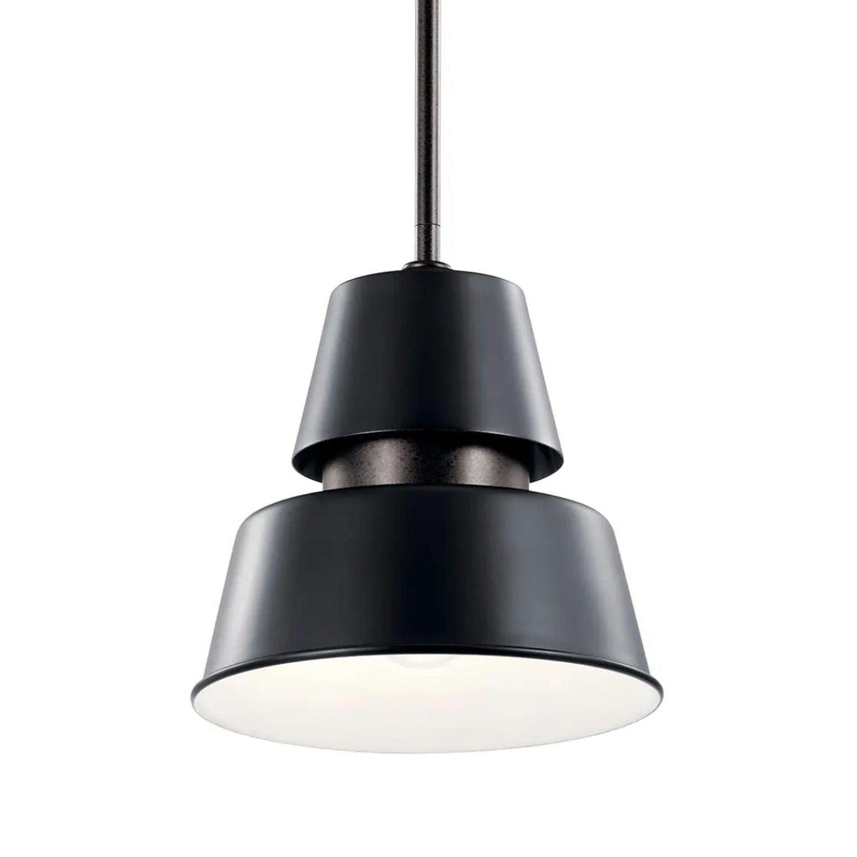 Lozano 9"W 1-Light Black Finish Metal Cone Shade Indoor/Outdoor Pendant Light by Kichler