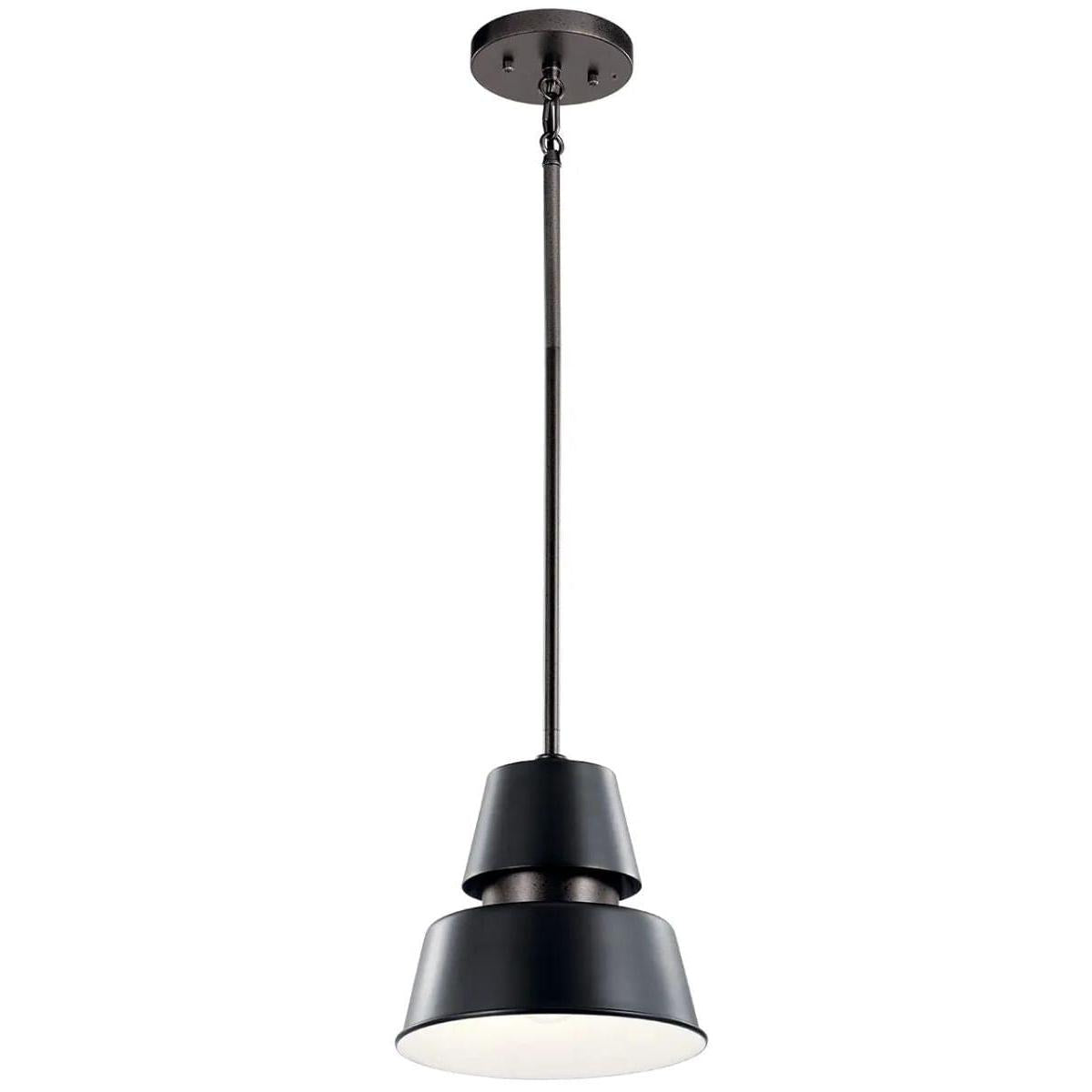 Lozano 9"W 1-Light Black Finish Metal Cone Shade Indoor/Outdoor Pendant Light by Kichler