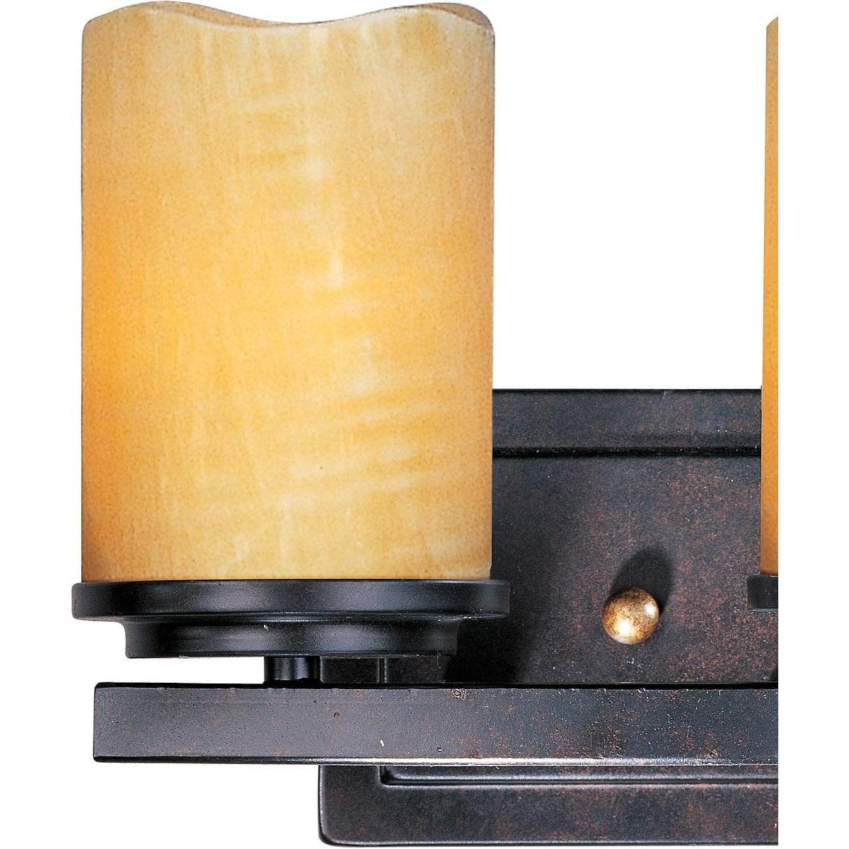 Luminous 11"W 2-Light Bath Vanity Light Fixture Rustic Ebony Finsh by Maxim