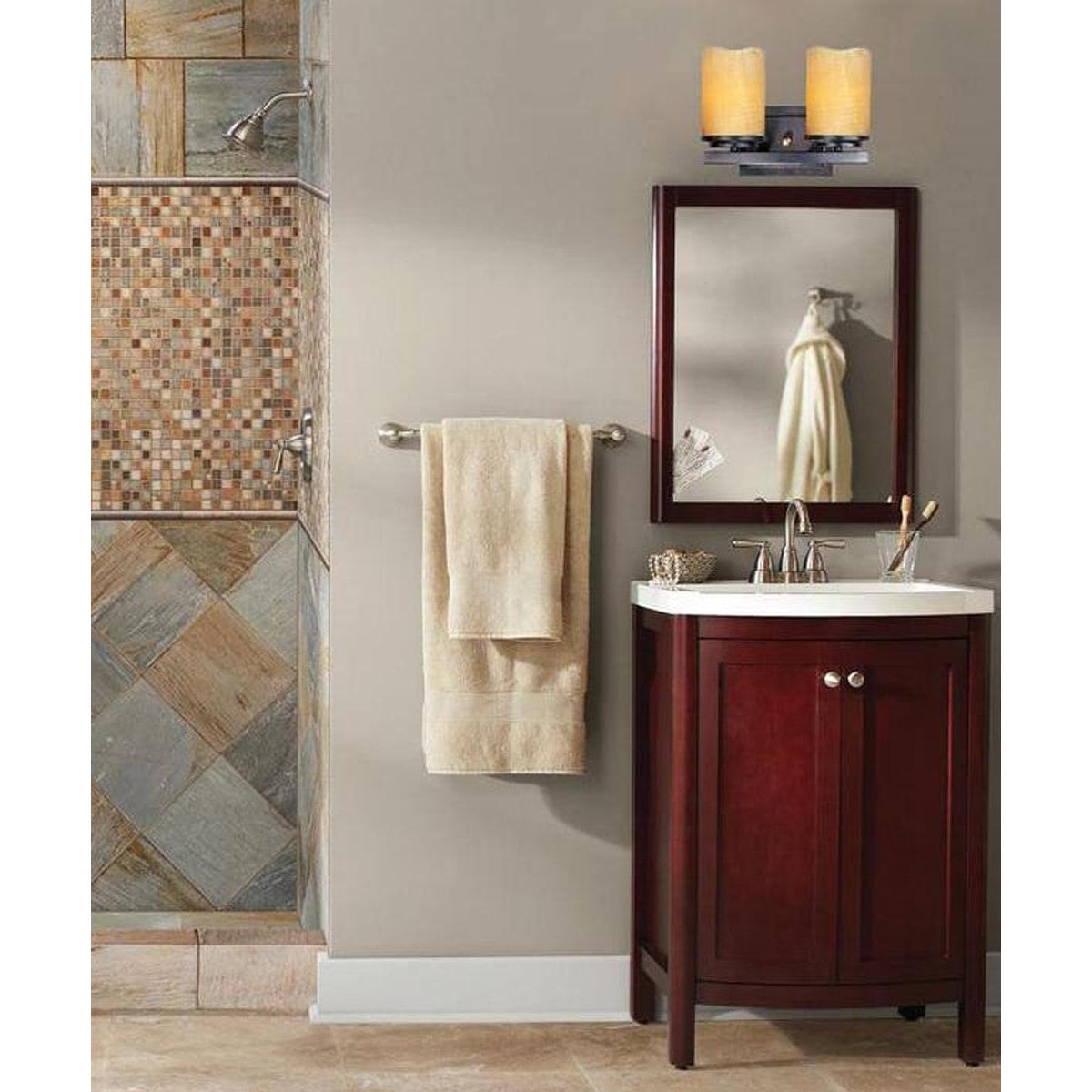 Luminous 11"W 2-Light Bath Vanity Light Fixture Rustic Ebony Finsh by Maxim