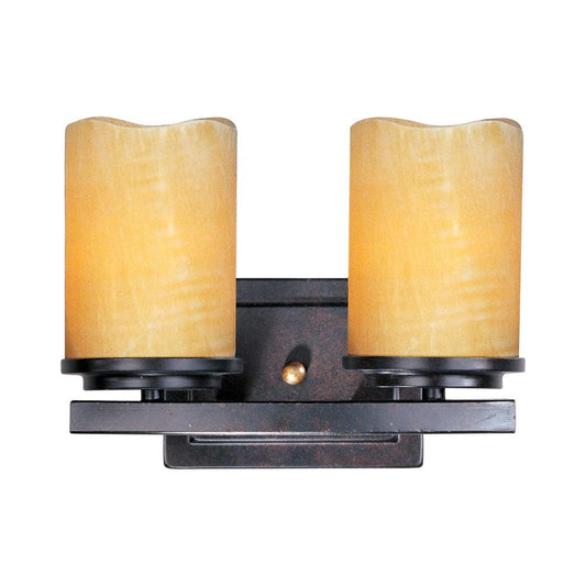 Luminous 11"W 2-Light Bath Vanity Light Fixture Rustic Ebony Finsh by Maxim