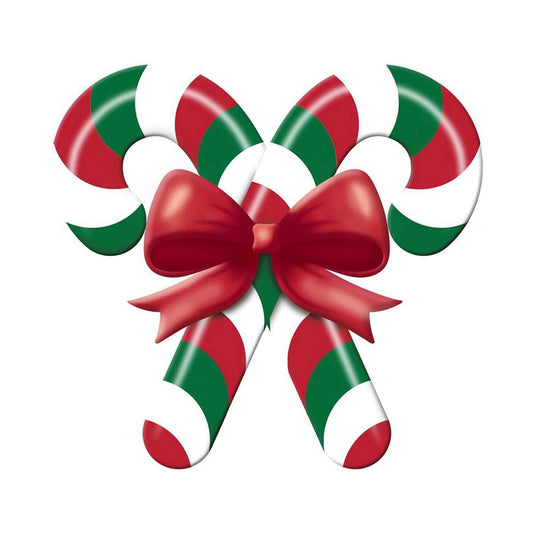 13" Metal Embossed Candy Canes: Red/Green