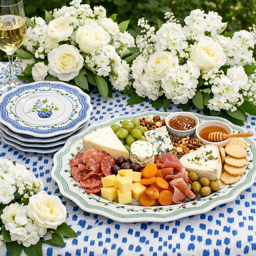 Floral Cache Pot Melamine Dinnerware Collection