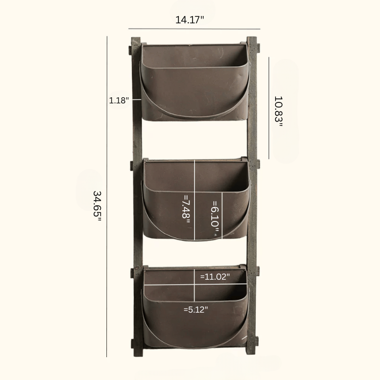 Farmhouse Three-Tier Wall Pocket Organizer