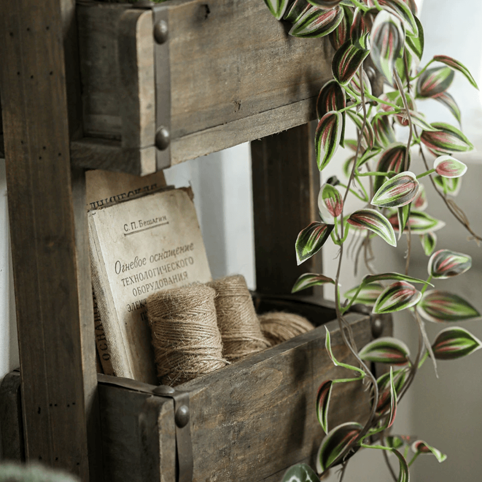 Rustic Three-Tier Wooden Wall Organizer