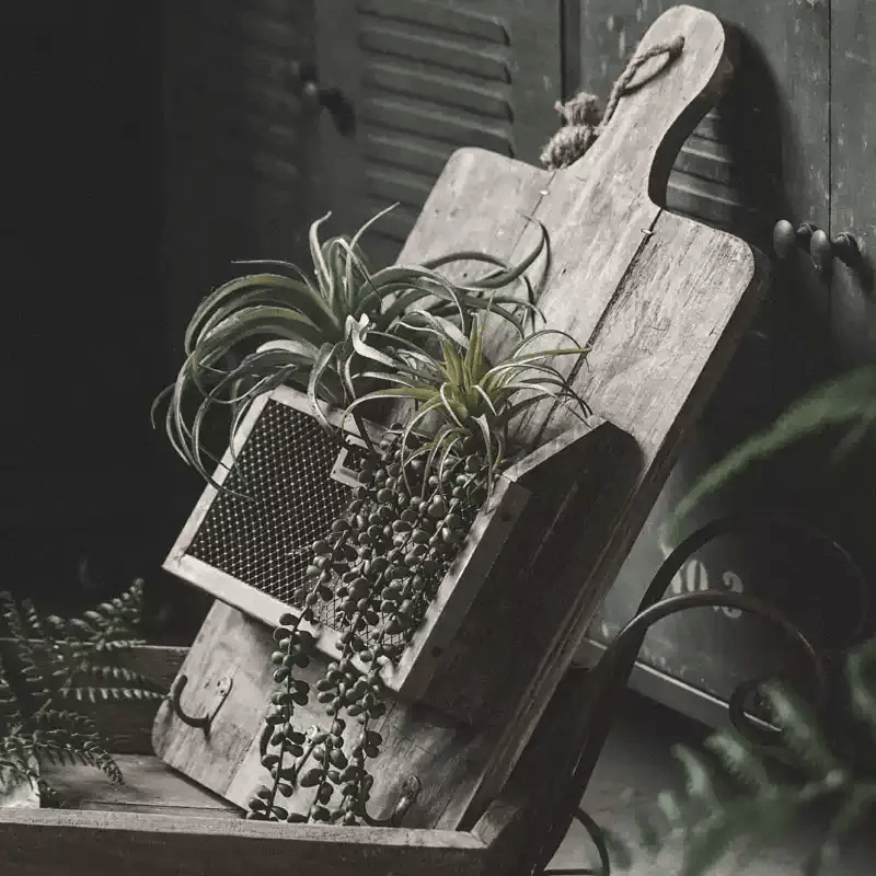 Vintage Wood Mail & Key Holder