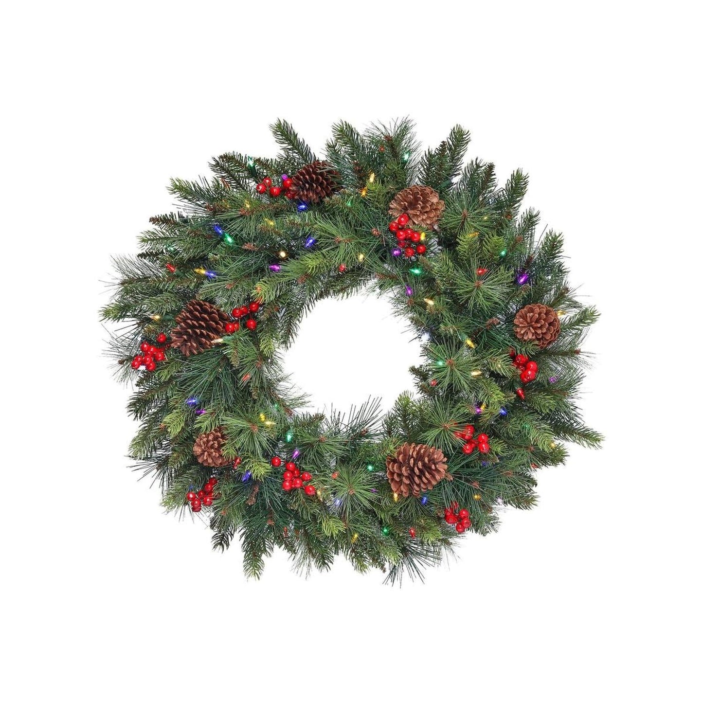 30" LED Forrest Berry Fir Wreath