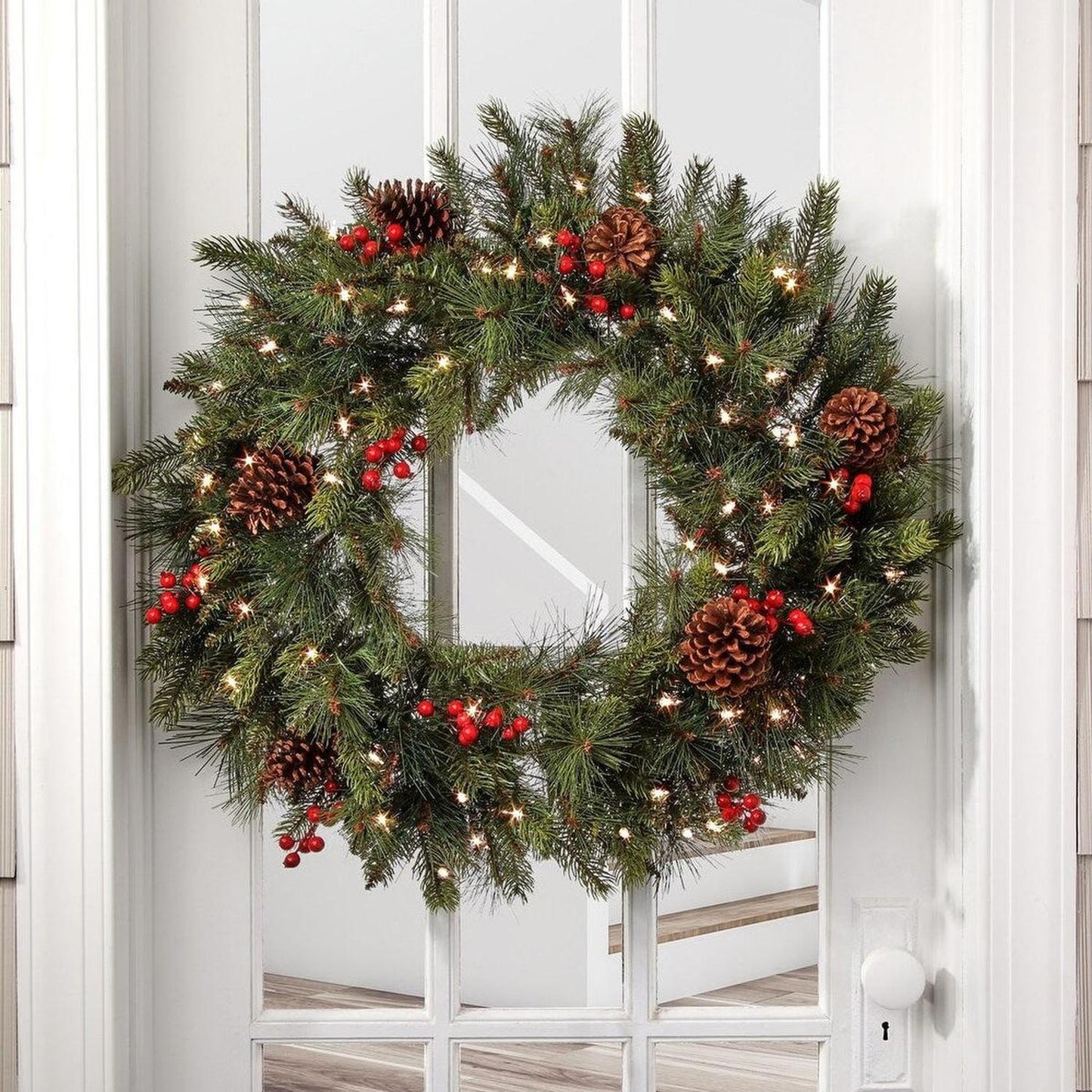 30" LED Forrest Berry Fir Wreath