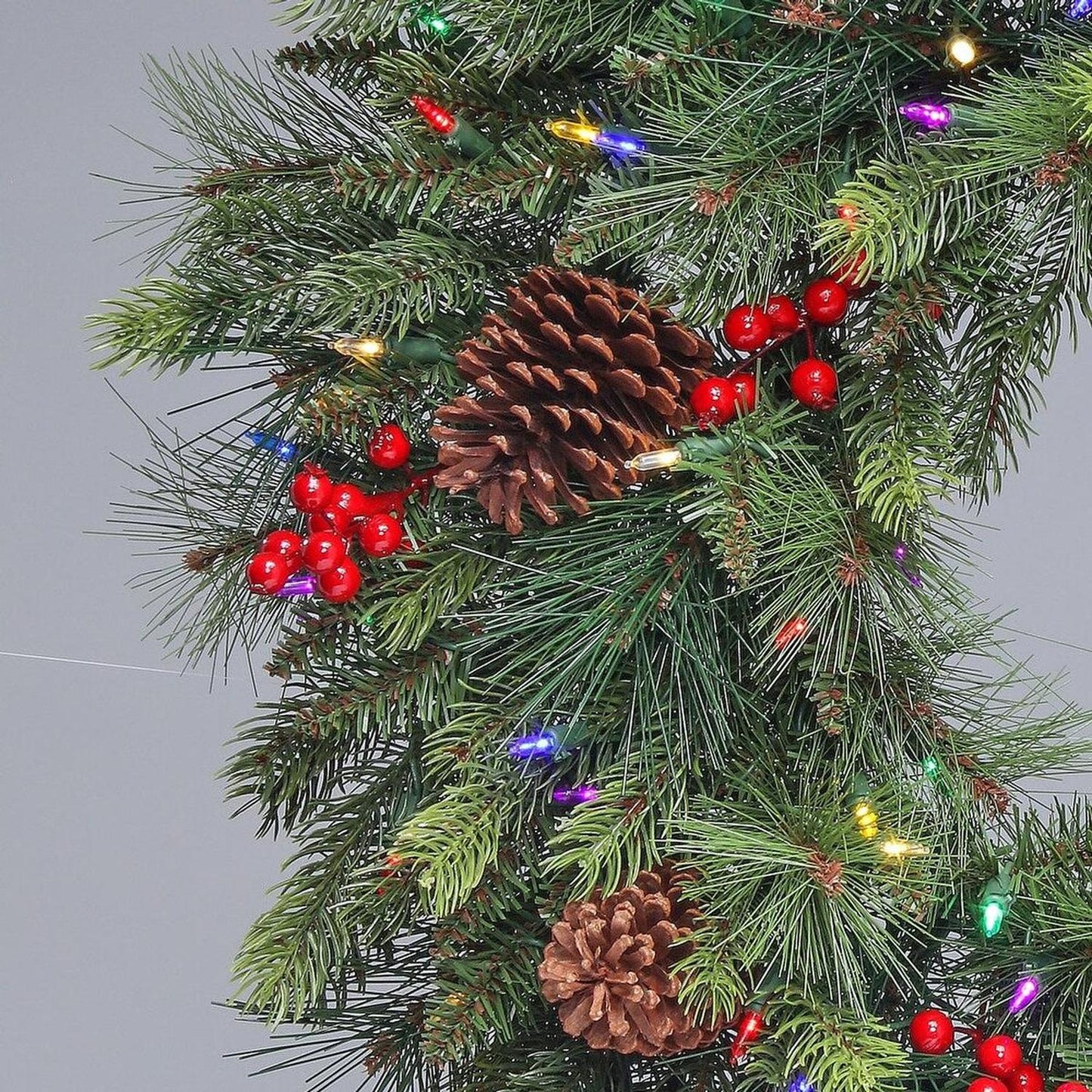 30" LED Forrest Berry Fir Wreath
