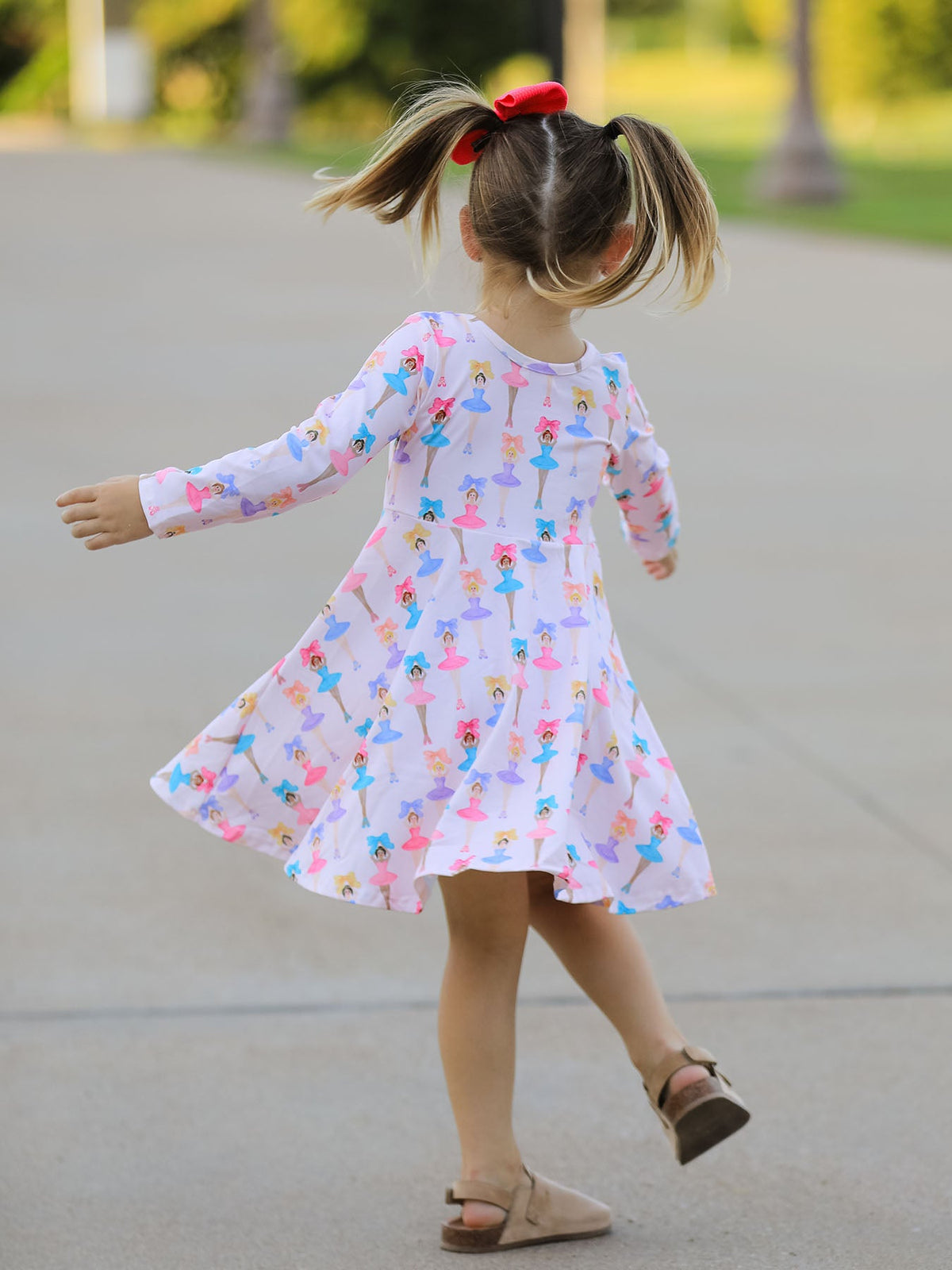 a girl in a dress