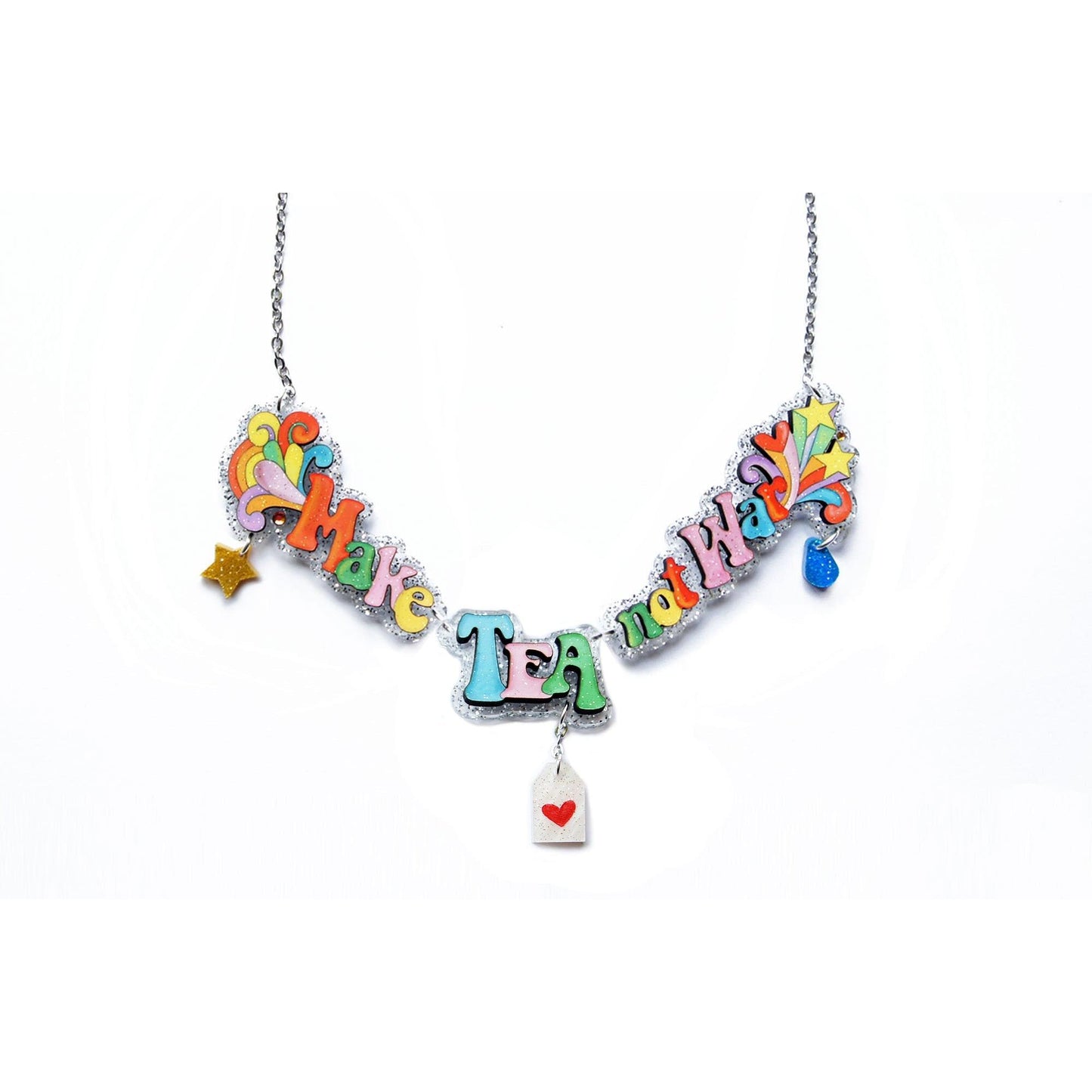 Make Cakes Not War Necklace by Laliblue – Retro Statement Necklace Vintage Inspired