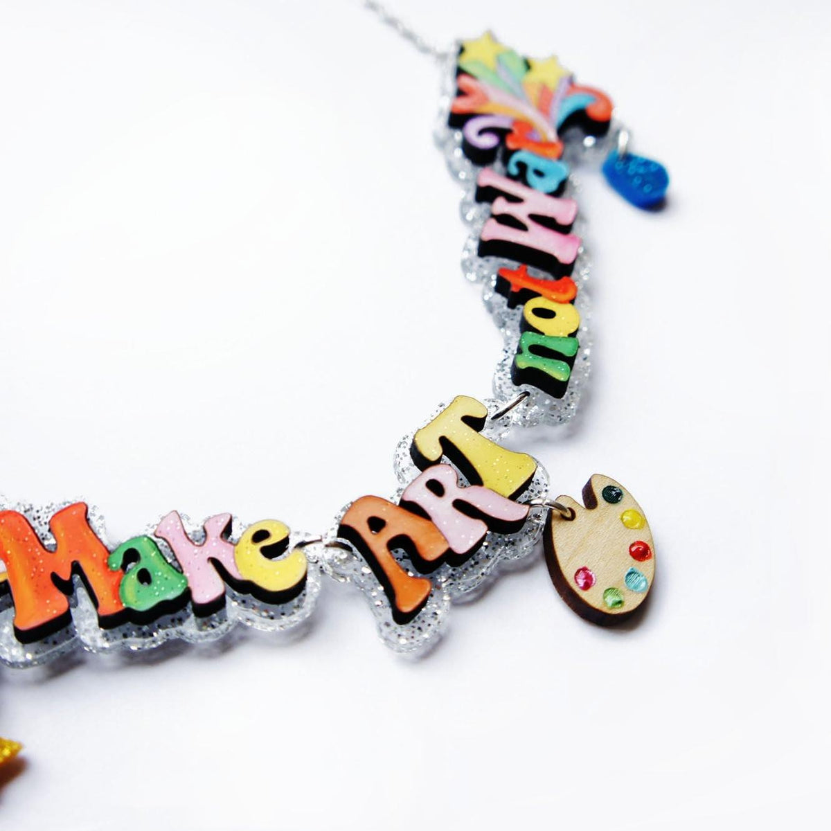 Make Love Not War Necklace by Laliblue – Retro Statement Necklace Vintage Inspired