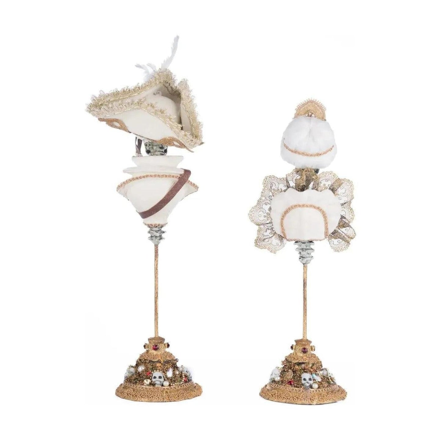 Male and Female Skeleton Bust Tabletop Set of 2