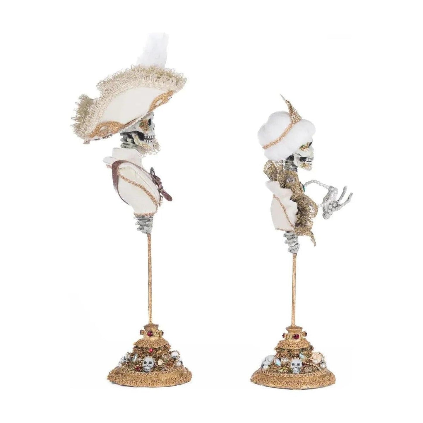 Male and Female Skeleton Bust Tabletop Set of 2