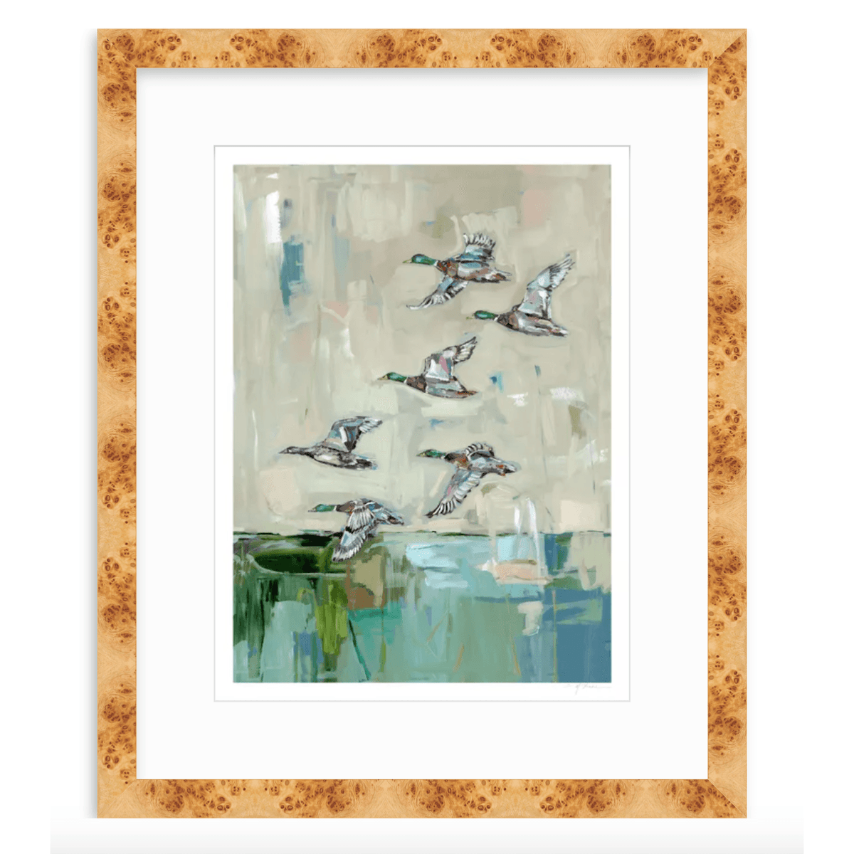 Mallards In Flight Ducks Fine Art Print