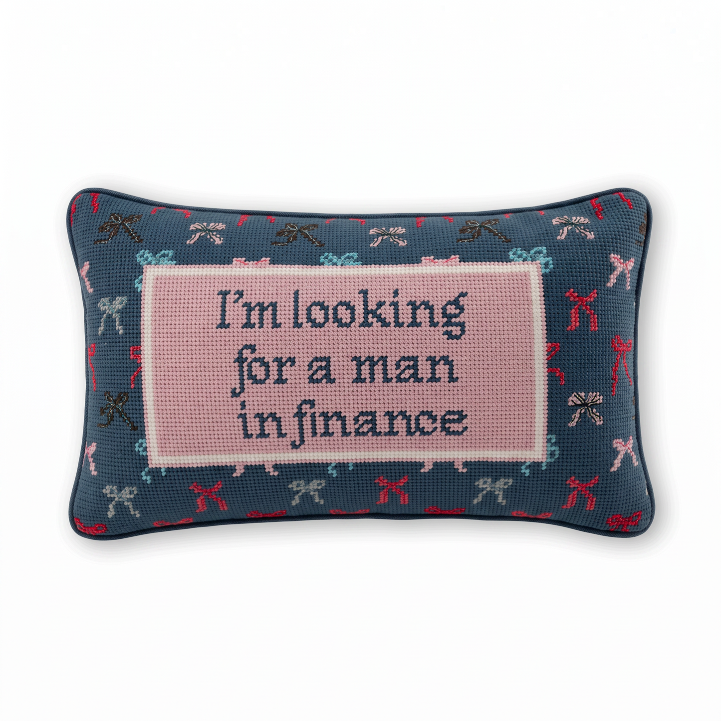 Man In Finance Needlepoint Pillow