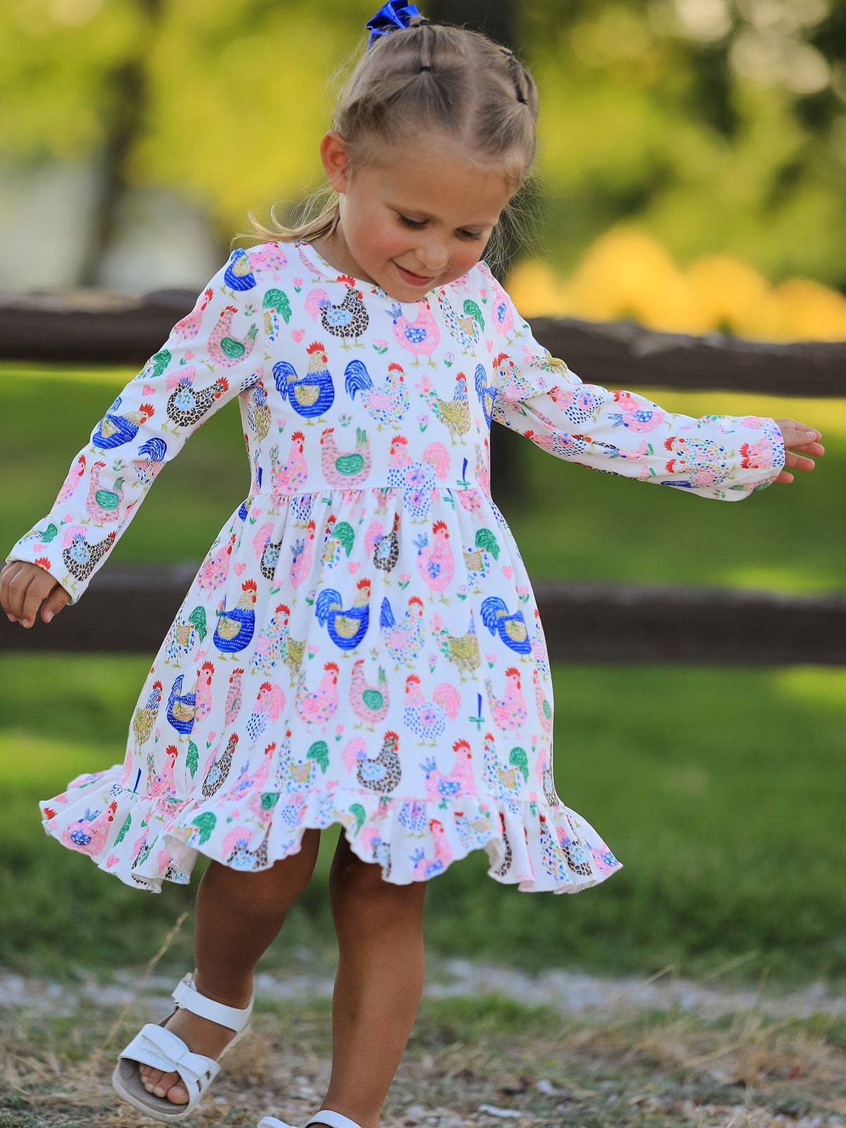 a girl in a dress