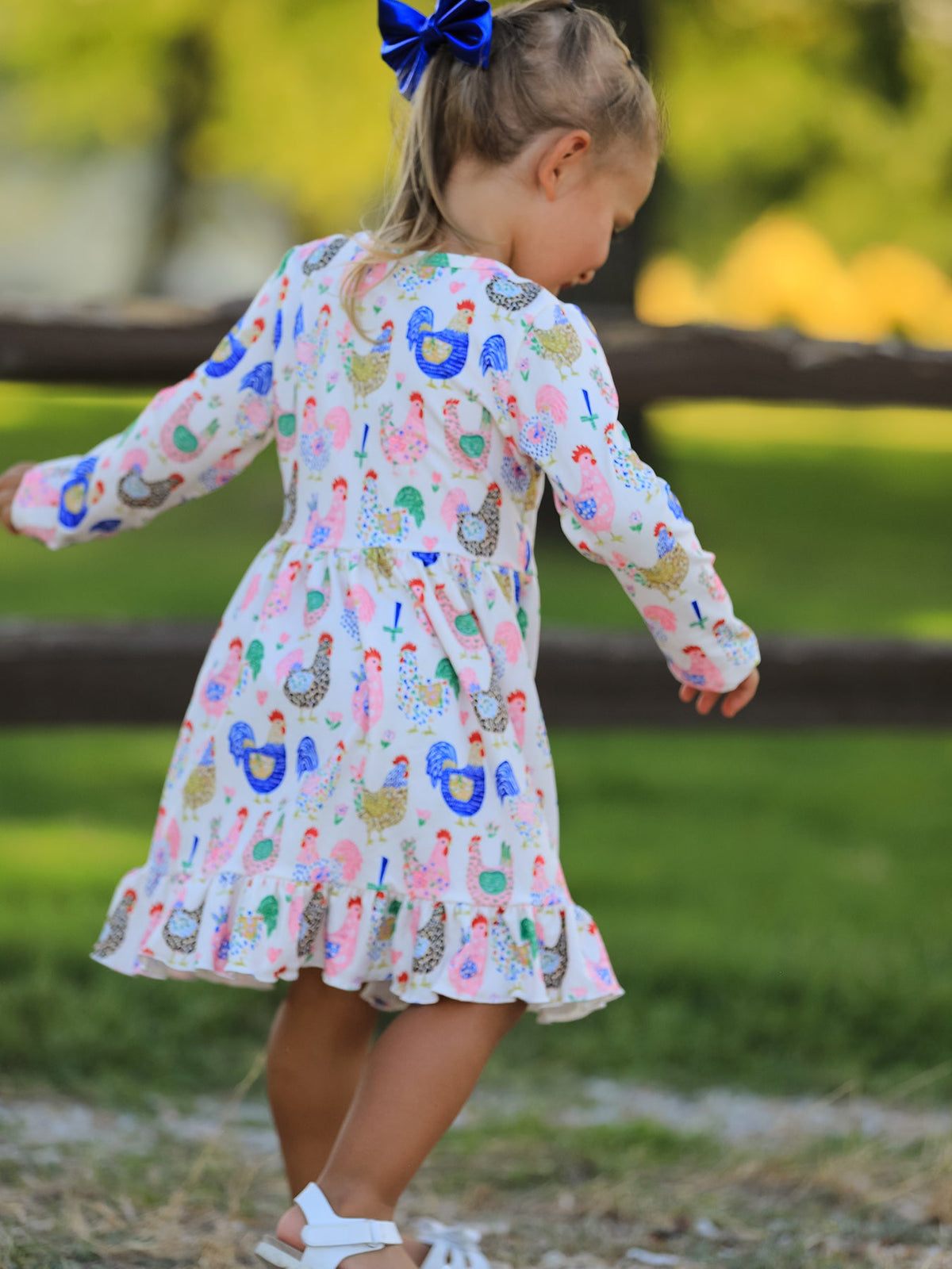 a girl in a dress
