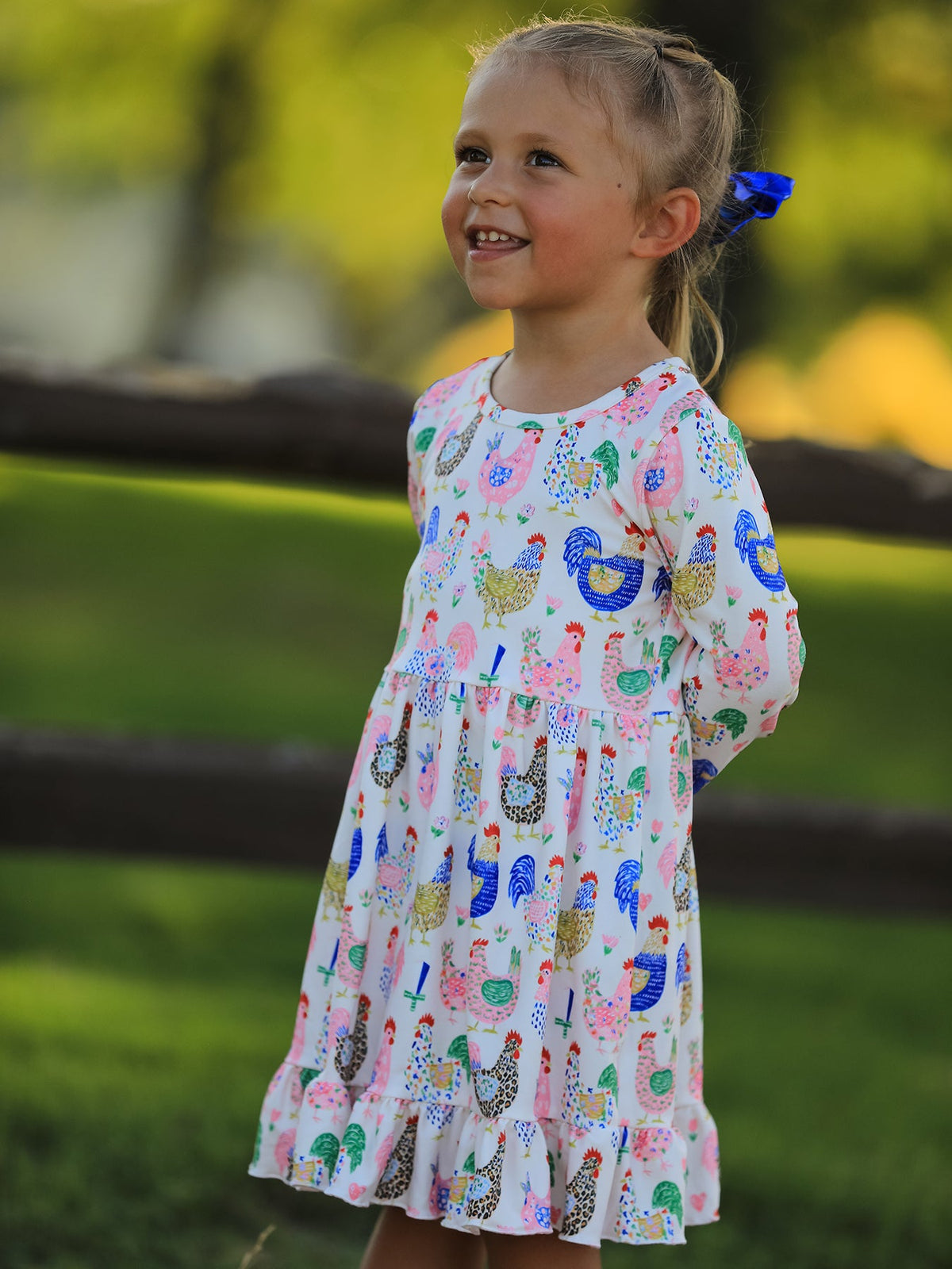 a girl in a dress