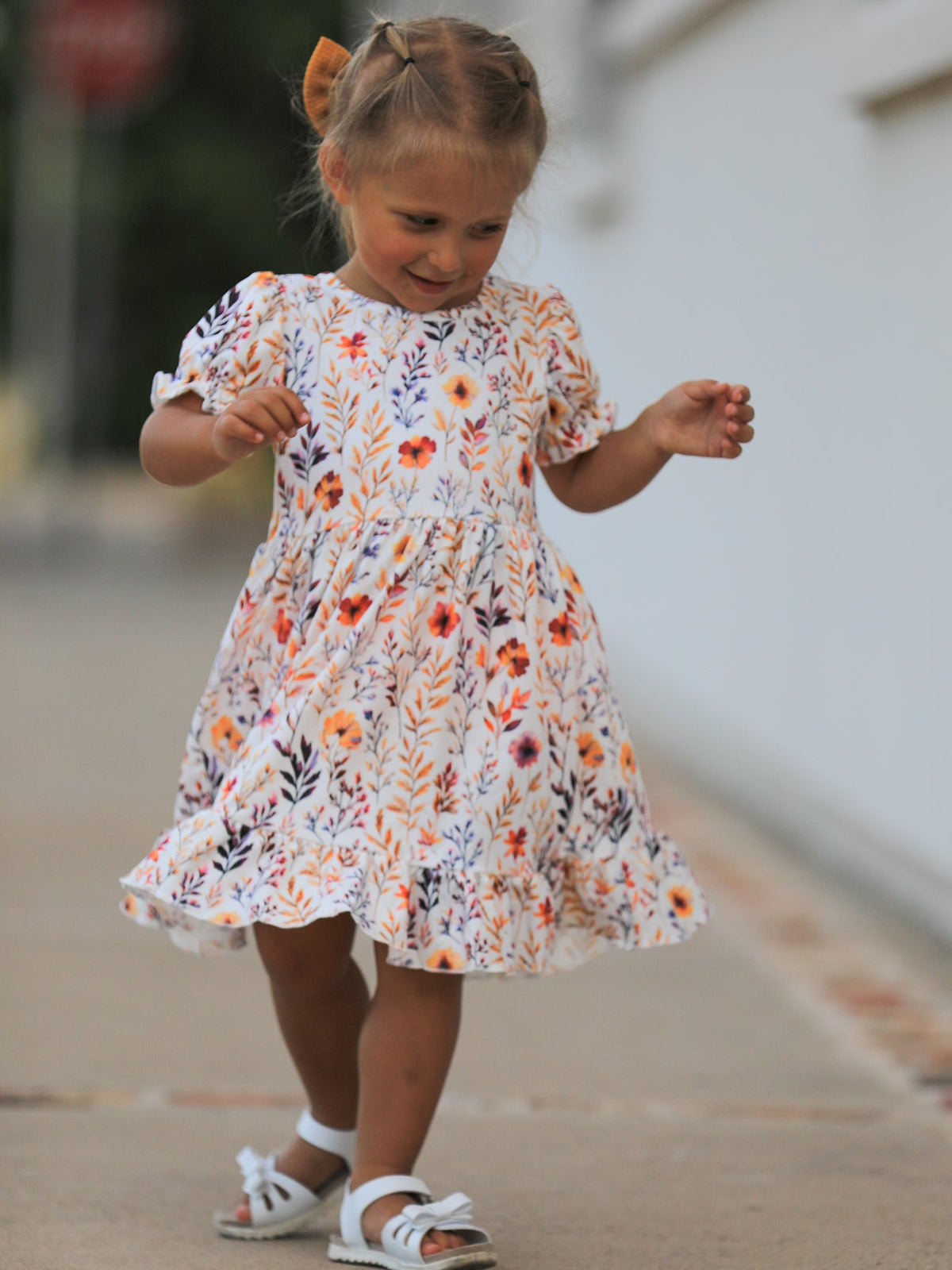 a girl in a dress